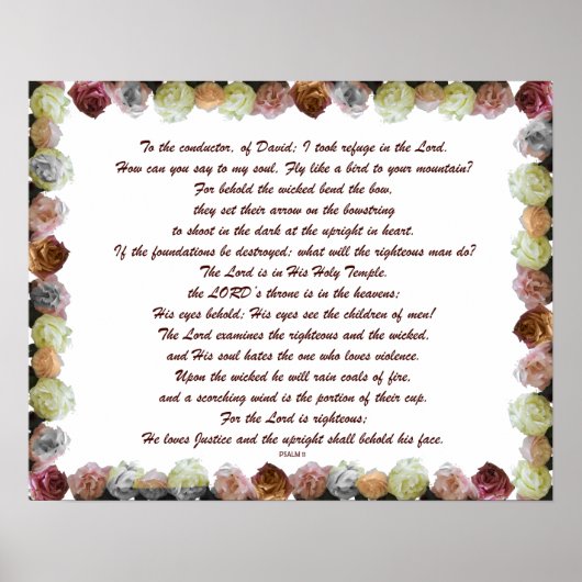 Psalm 11 Schriftuur Kunst - Vertrouw op de Heer Poster (Voorkant)