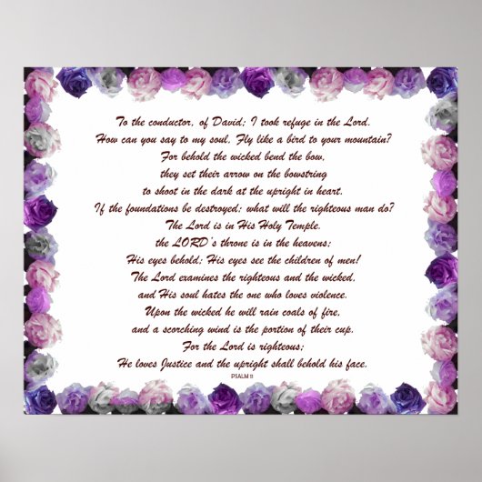 Psalm 11 Schriftuur Kunst - Vertrouw op de Heer Poster (Voorkant)