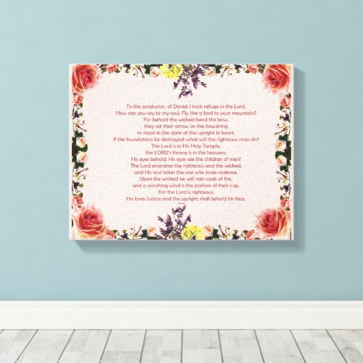 psalm 11 van David tot dirigent; Canvas Afdruk (Insitu (Houten vloer))