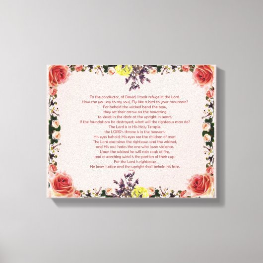 psalm 11 van David tot dirigent; Canvas Afdruk (Voorkant)