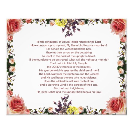 psalm 11 van David tot dirigent; Foto Afdruk (Voorkant)