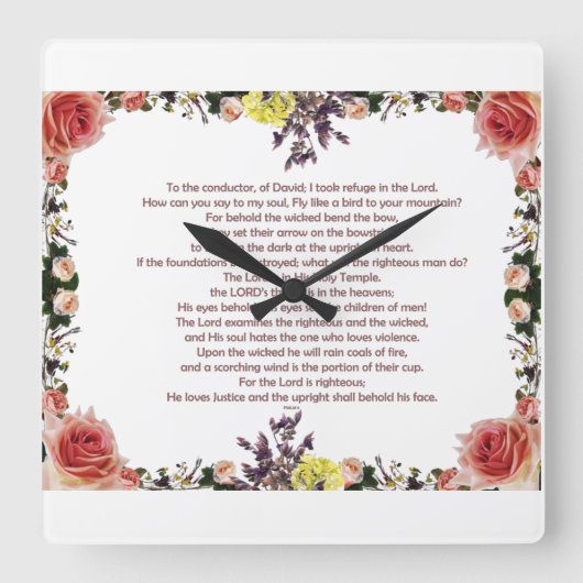 psalm 11 van David tot dirigent; Vierkante Klok (Voorkant)