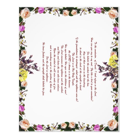 Psalm 11, vliegen als een vogel naar je berg, foto afdruk (Voorkant)