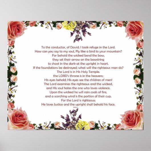 Psalm 11, Voor de dirigent, van David; Poster (Voorkant)