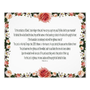 PSALM-11, Zie de Kinderen van Mannen, Roze Floral Foto Afdruk