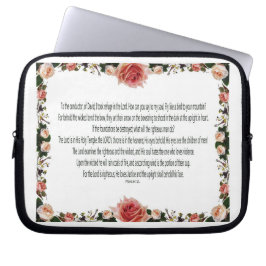 PSALM-11, Zie de Kinderen van Mannen, Roze Floral Laptop Sleeve