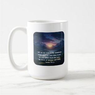 Psalm 121:1-2 berg zonsopgang Christelijk Geloof Koffiemok