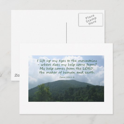 psalm 121:1-2 briefkaart (Voorkant / Achterkant)