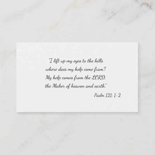 Psalm 121; 1-2 | CHRISTELIJK INSPIREREND Visitekaartje (Achterkant)