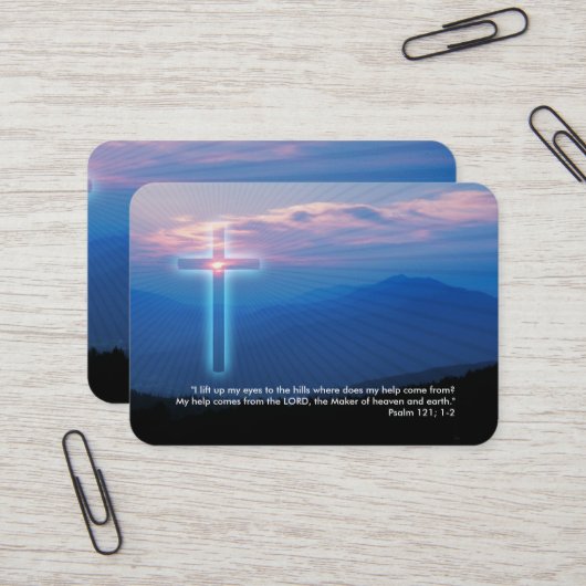 Psalm 121; 1-2 - Christelijk Visitekaartje (Voorkant / Achterkant in situ)