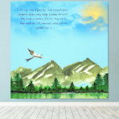 PSALM 121:1-2 "IK HEF MIJN OGEN OP NAAR DE BERGEN" CANVAS AFDRUK (Insitu (Houten vloer))