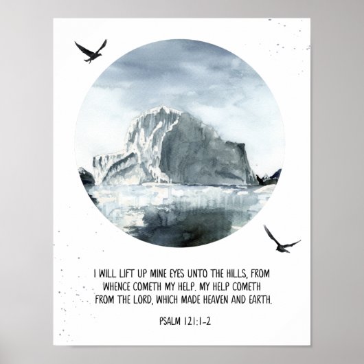 Psalm 121:1-2 ik tilt mijn ogen op, bijbelprijsopg poster (Voorkant)
