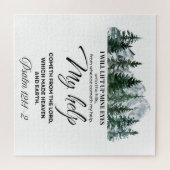 Psalm 121:1-2 Ik zal mijn ogen opheffen op de berg Legpuzzel (Horizontaal)