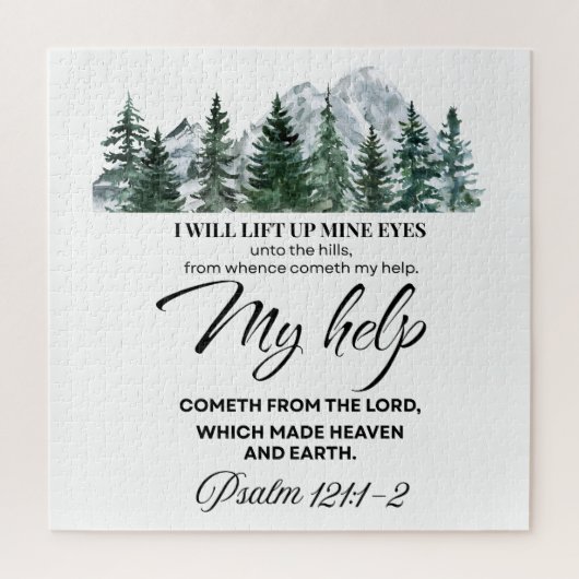 Psalm 121:1-2 Ik zal mijn ogen opheffen op de berg Legpuzzel (Verticaal)