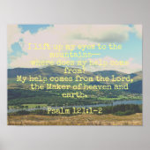 Psalm 121:1-2 inspirerend poster voor de bergen (Voorkant)