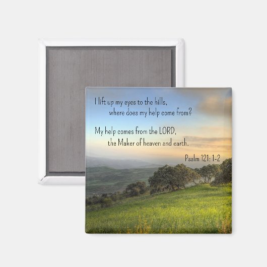 Psalm 121:1-2 * Magnet * Ik til mijn ogen op (Voorkant / Achterkant)