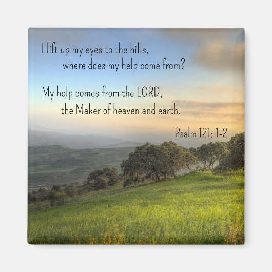 Psalm 121:1-2 * Magnet * Ik til mijn ogen op (Voorkant)