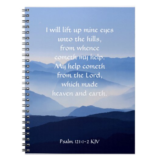 Psalm 121:1-2 Mijn hulp komt van de LORD Notitieboek (Voorkant)