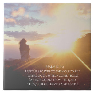 Psalm 121:1-2 Mijn hulp komt van de LORD Tegeltje