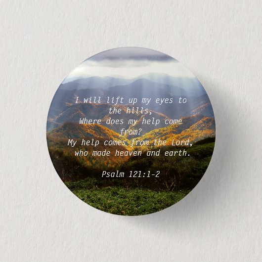 psalm 121:1-2 ronde button 3,2 cm (Voorkant)