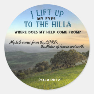 Psalm 121:1-2 * Sticker * Ik til mijn ogen op