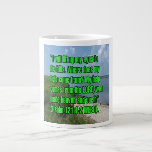 Psalm 121:1-2 WEBU Mug Grote Koffiekop (Voorkant)