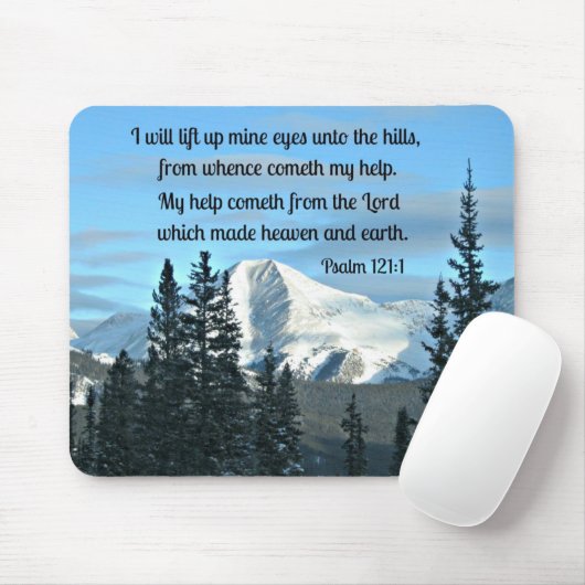 Psalm 121:1 Ik zal mijn ogen optillen... Muismat (Met muis)