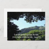 Psalm 121:1 Ik zal mijn ogen optillen naar de mijn Briefkaart (Voorkant / Achterkant)