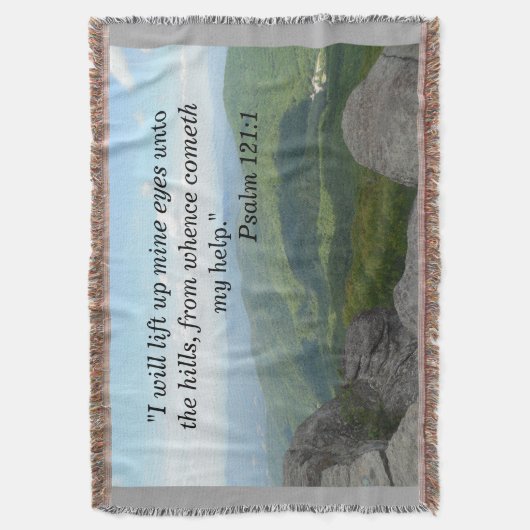 Psalm 121:1 Throw Blanket Blue Ridge Moutains Deken (Voorkant Verticaal)