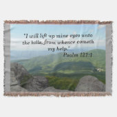 Psalm 121:1 Throw Blanket Blue Ridge Moutains Deken (Voorkant)