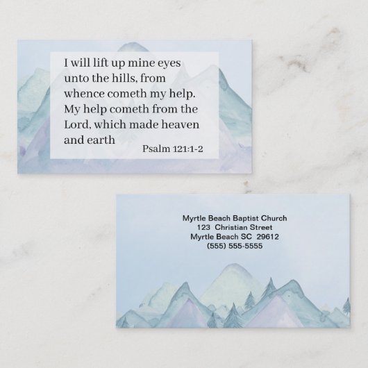 Psalm 121 1and 2 Church Visitekaartje (Voorkant / Achterkant)
