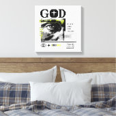 Psalm 121:2 Neon Lime Oog van God CRT Glitch Kunst Canvas Afdruk (Insitu (Slaapkamer))