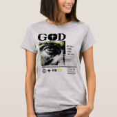 Psalm 121:2 Neon Lime Oog van God CRT Glitch Kunst T-shirt (Voorkant)