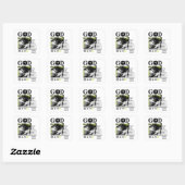 Psalm 121:2 Neon Lime Oog van God CRT Glitch Kunst Vierkante Sticker (Vel)