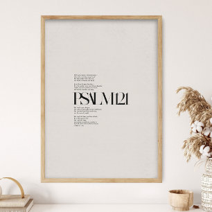 Psalm 121, Bijbelvers, Moderne Bijbel, Schriftwoor Poster