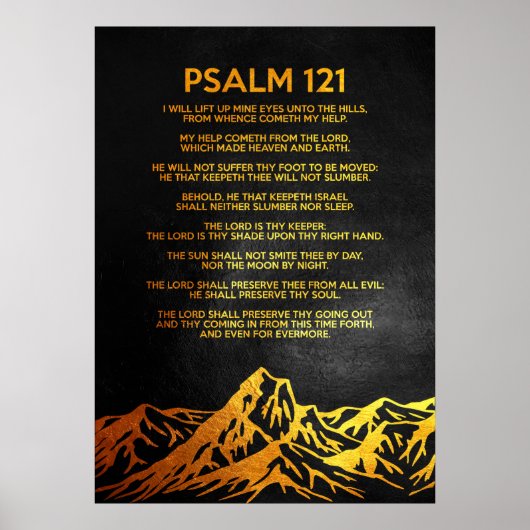 Psalm 121 Bijbelversie Poster (Voorkant)