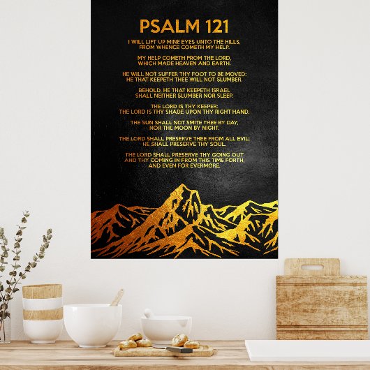 Psalm 121 Bijbelversie Poster (Keuken)