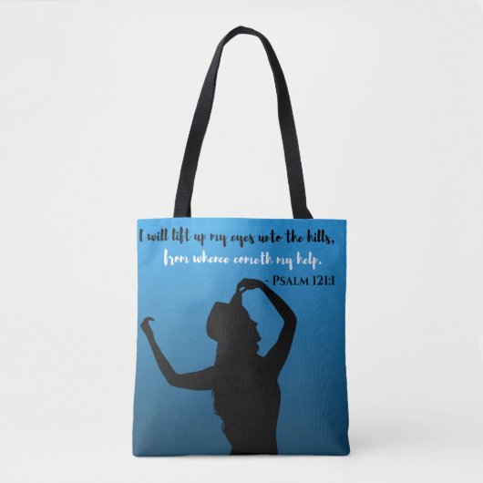 Psalm 121 blauw en zwart Tas (Voorkant)