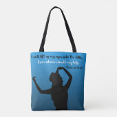 Psalm 121 blauw en zwart Tas (Achterkant)