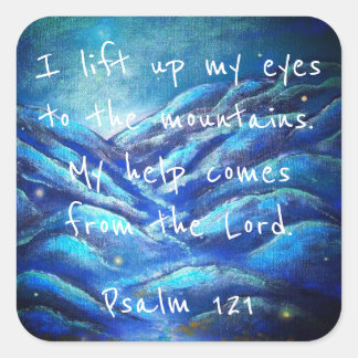 Psalm 121 Christelijke Scriptstickers Vierkante Sticker