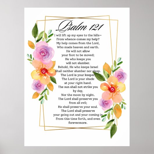 Psalm 121 Geometrisch Lijst Poster (Voorkant)