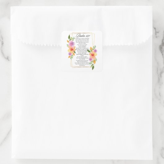 Psalm 121 Geometrisch Lijst Vierkante Sticker (Tas)