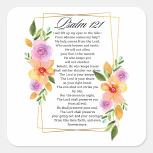 Psalm 121 Geometrisch Lijst Vierkante Sticker