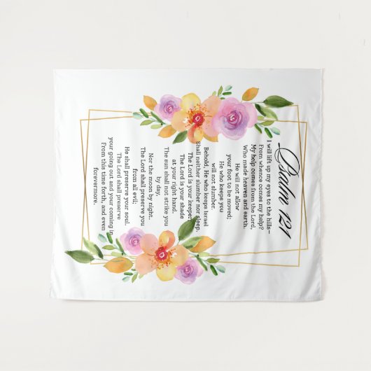 Psalm 121 Geometrisch Lijst Wandkleed (Voorkant (horizontaal))