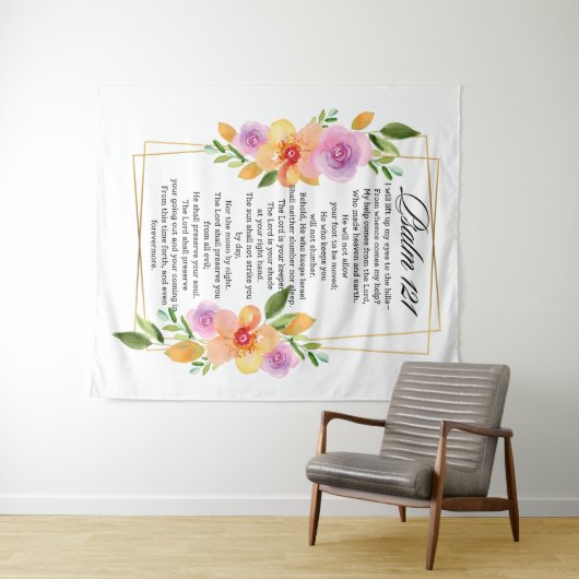 Psalm 121 Geometrisch Lijst Wandkleed (In Situ (horizontaal))