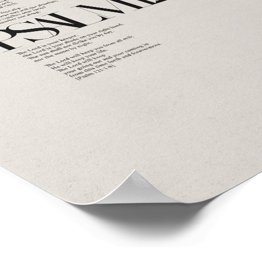 Psalm 121: "Ik hef mijn ogen op naar de bergen" Poster (Hoek)