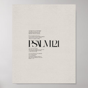 Psalm 121: "Ik hef mijn ogen op naar de bergen" Poster