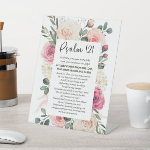 Psalm 121 Ik zal mijn ogen opheffen Bloemenbijbel Reclamebord Met Voetstuk
