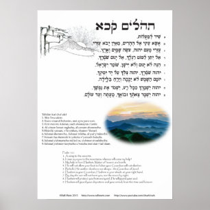 Psalm 121 in het Hebreeuws, het Engels, en de tran Poster