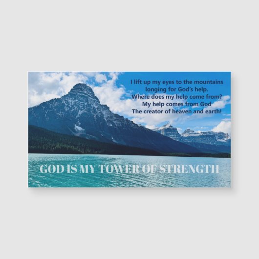 Psalm 121 Inspirational Mountain Lake Photo Magnet (Voorkant)